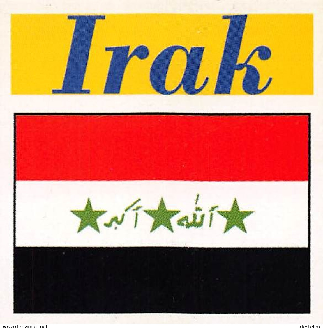 Flag Chromo - Iraq Irak - 5 X 5 Cm - Autres & Non Classés