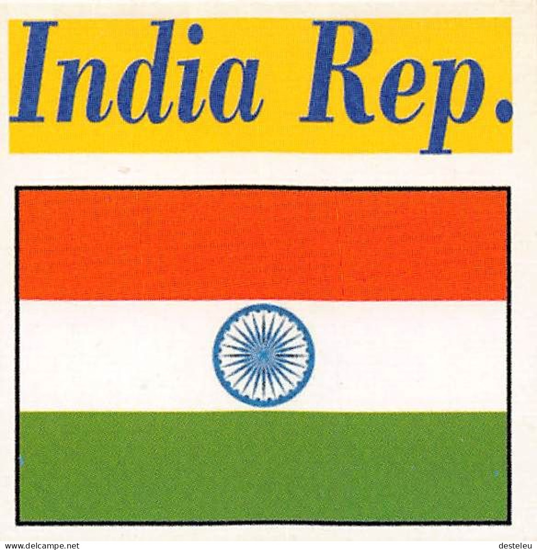 Flag Chromo - India Rep. - 5 X 5 Cm - Autres & Non Classés