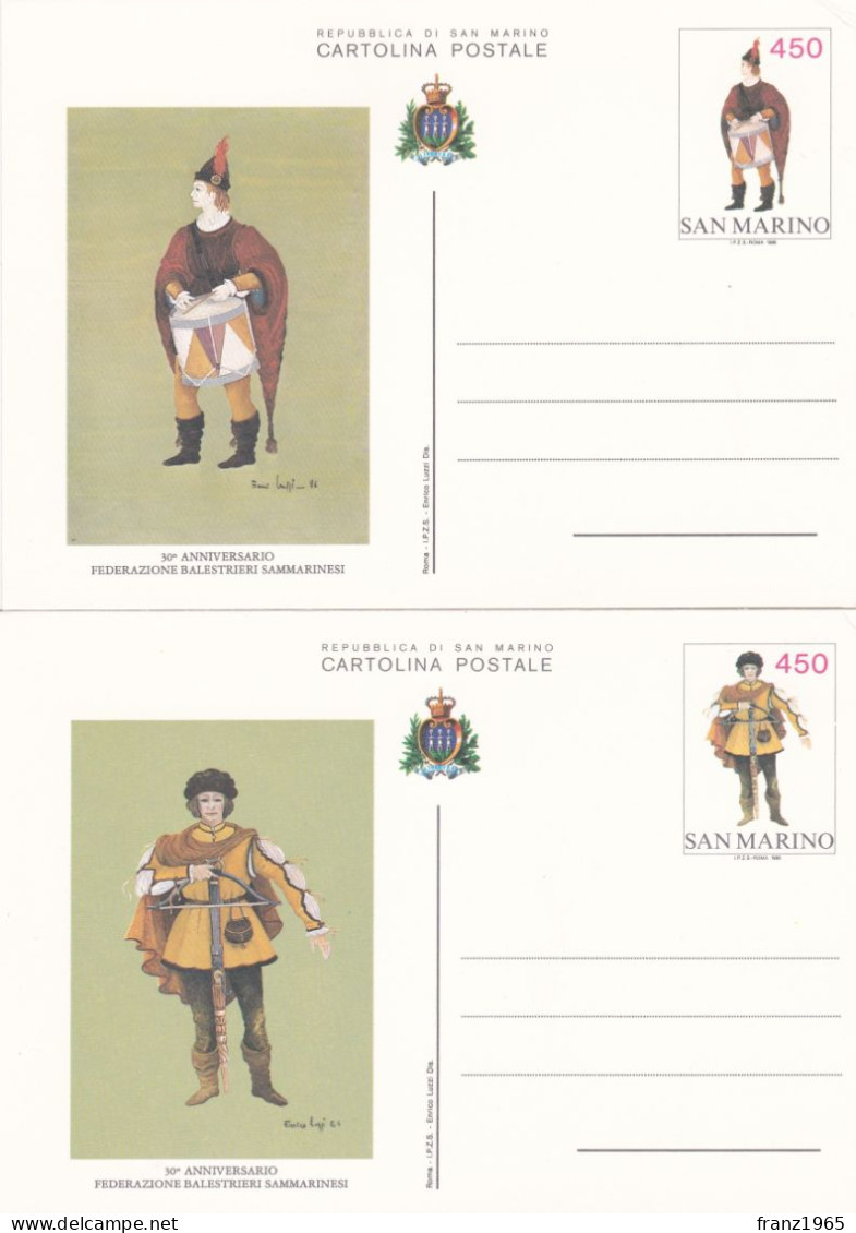 30° Anniversario Federazione Balestrieri Sammarinesi - Postal Stationery