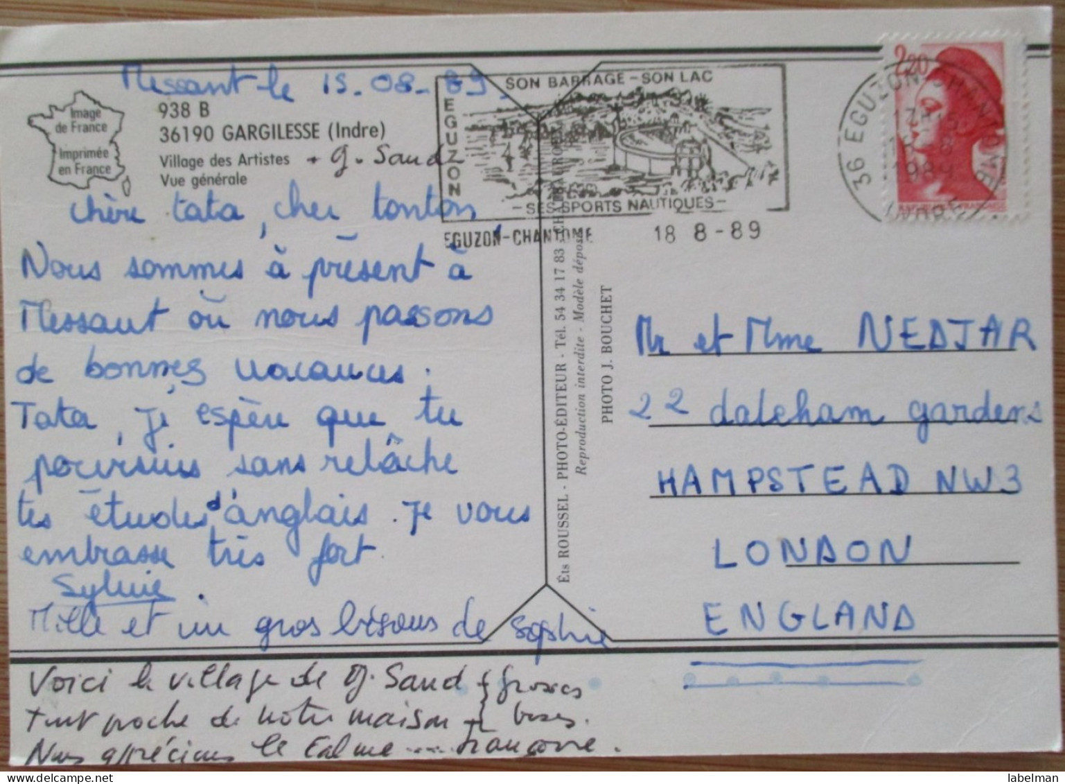 FRANCE INDRE GARGILESSE ARTISTS VILLAGE KARTE CARD POSTKAART POSTCARD CARTE POSTALE POSTKARTE CARTOLINA ANSICHTSKARTE - Montlucon