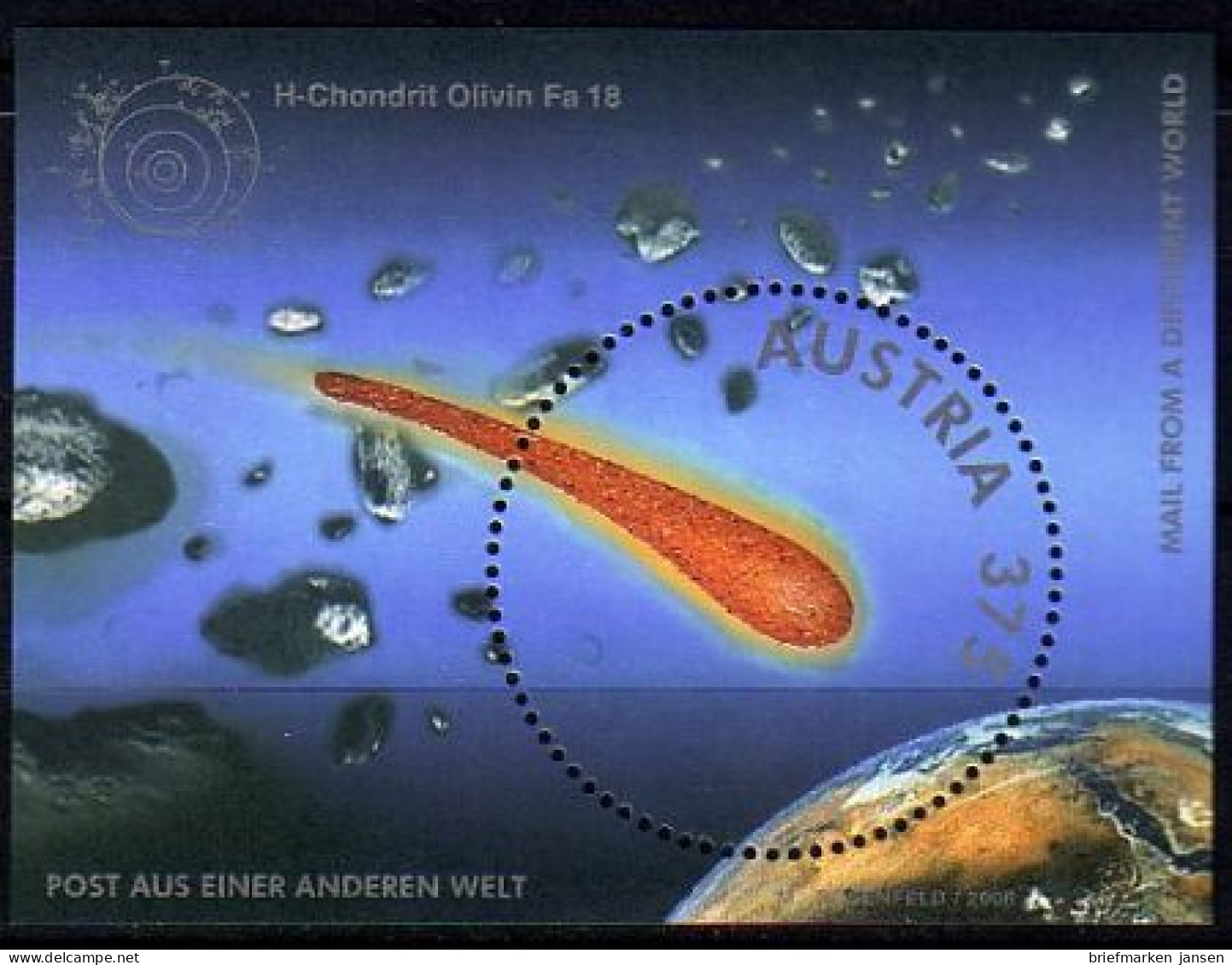 Österreich Mi.Nr. Block 32 Post Aus Einer Anderen Welt, Meteor - Used Stamps