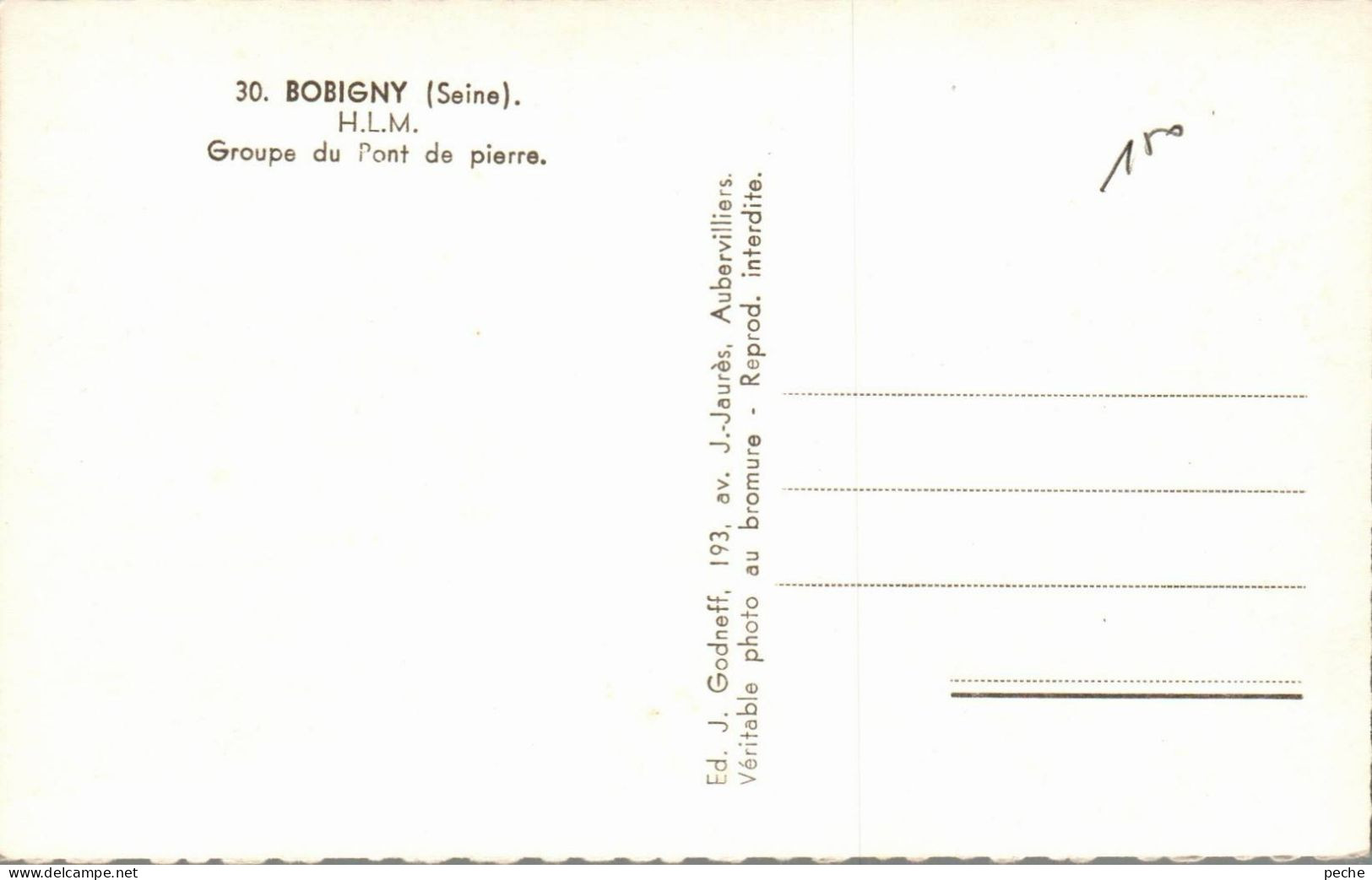 N°994 W -cpsm Bobigny -groupe Du Pont De Pierre- - Bobigny