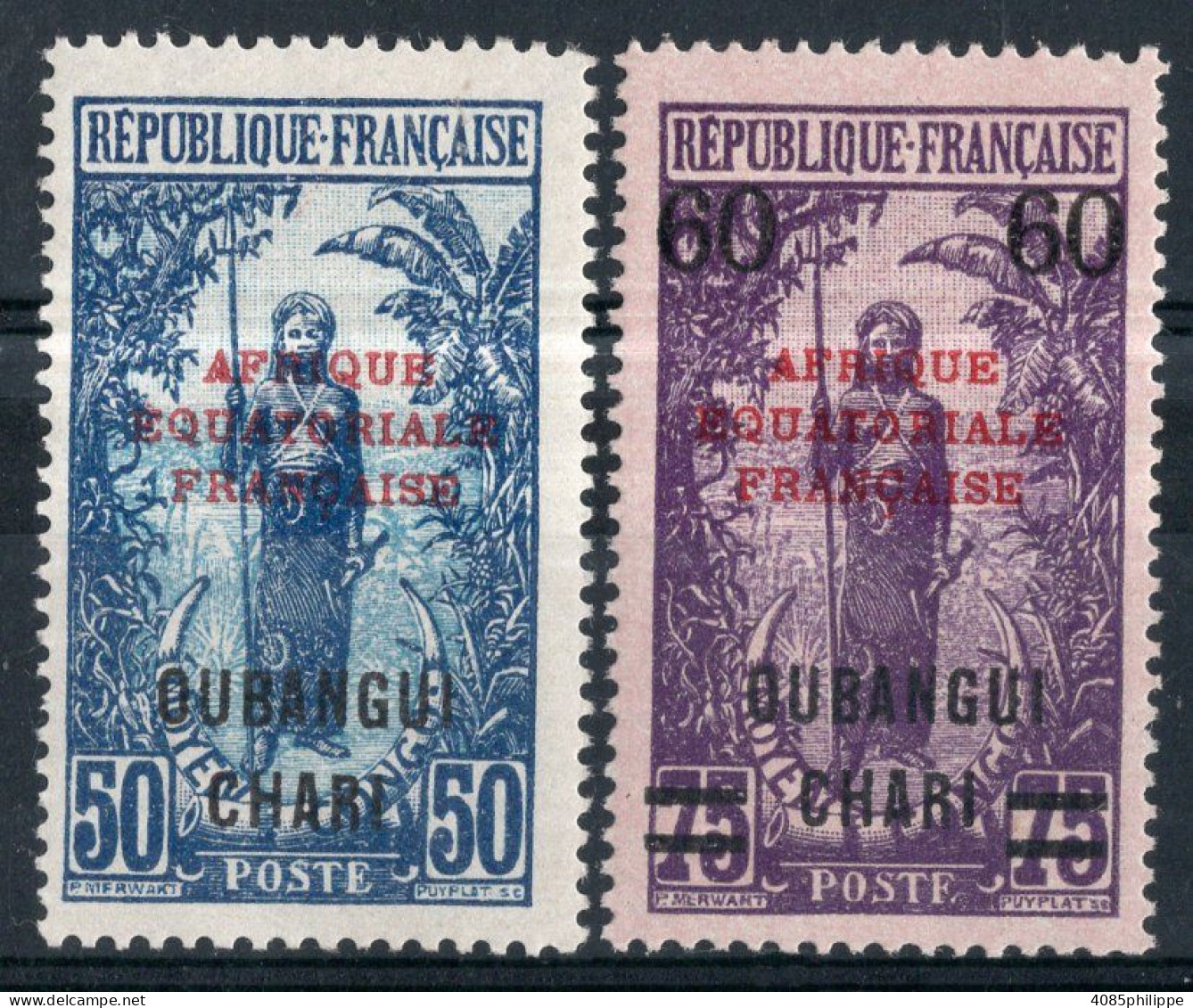 Oubangui Timbres Poste N°56* & 57* Neufs Charnières TB Cote 1€50 - Nuevos