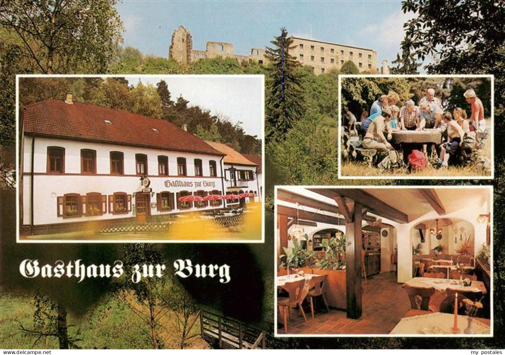 73885280 Altleiningen Gasthaus Zur Burg Gastraum Garten Burgruine Altleiningen - Sonstige & Ohne Zuordnung