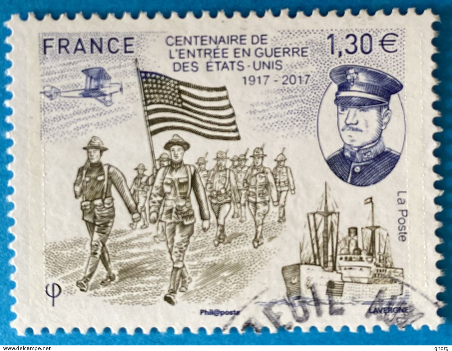 France 2017  : Première Guerre Mondiale, Centenaire De L'entrèe En Guerre Des Etats-Unis N° 5156 - Usati