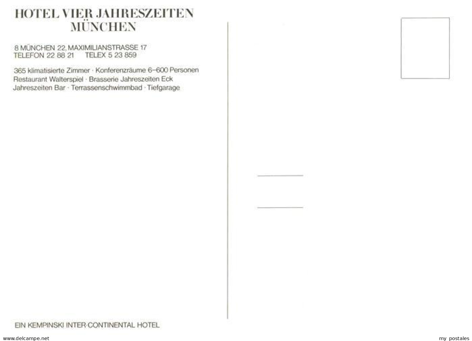 73885272 Muenchen Hotel Vier Jahreszeiten Restaurant Walterspiel Muenchen - Muenchen