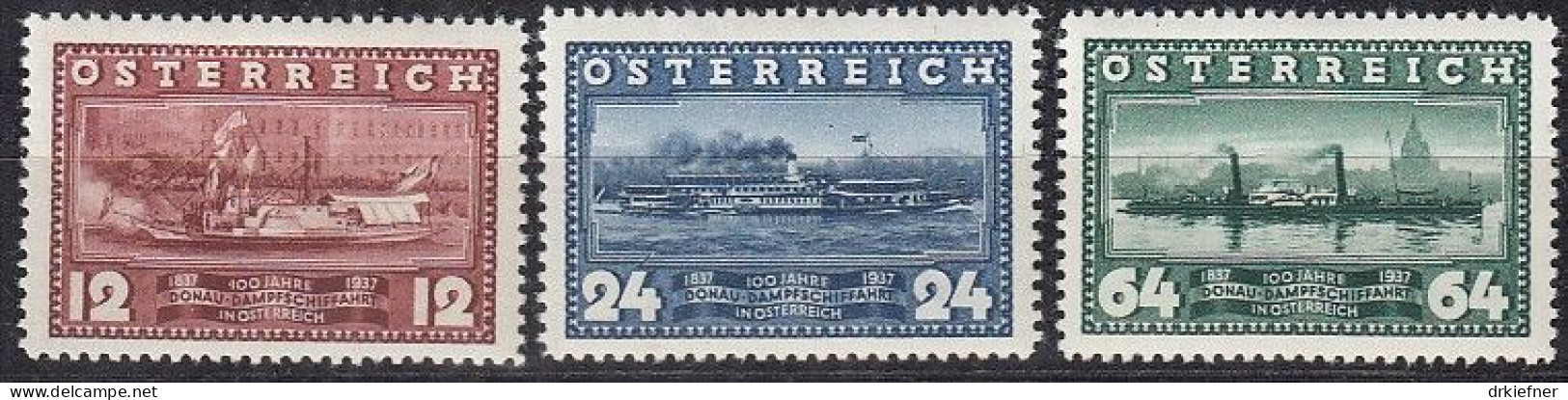 ÖSTERREICH  639-641, Ungebraucht *, 100 Jahre Erstfahrt "Maria Anna", 1937 - Neufs