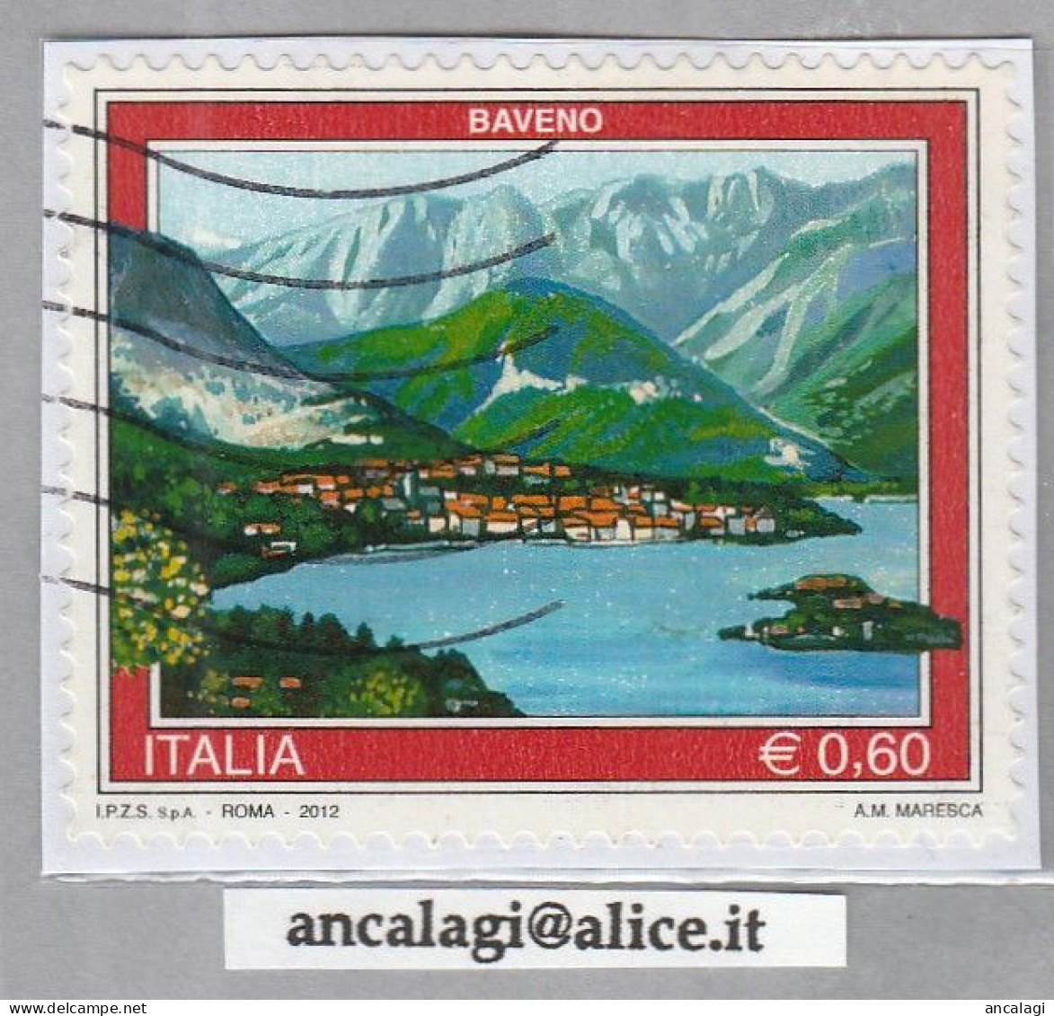 USATI ITALIA 2012 - Ref.1212 "TURISTICA: BAVENO" 1 Val. - - 2011-20: Oblitérés
