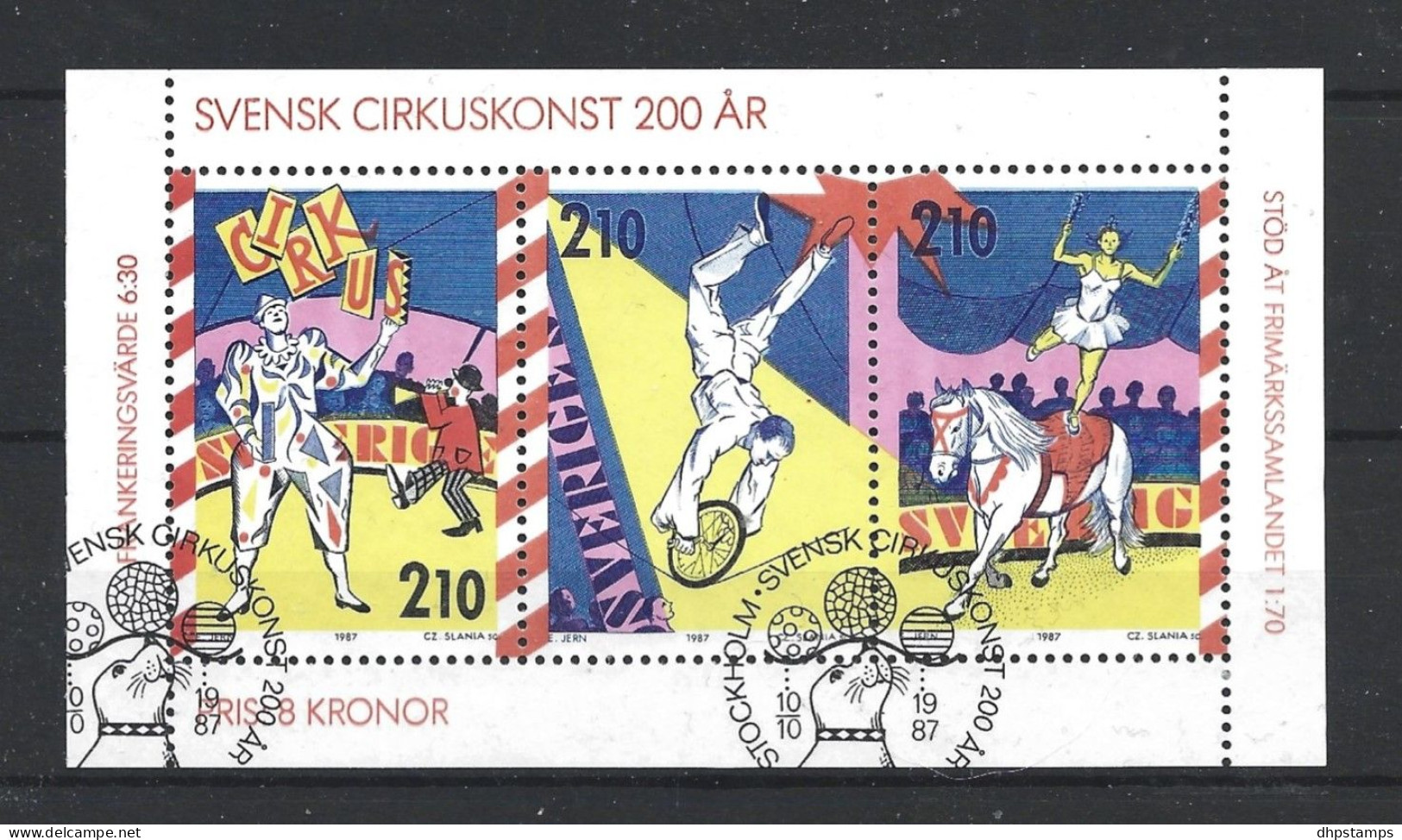 Sweden 1987 Circus S/S Y.T. BF 15 (0) - Blocks & Sheetlets