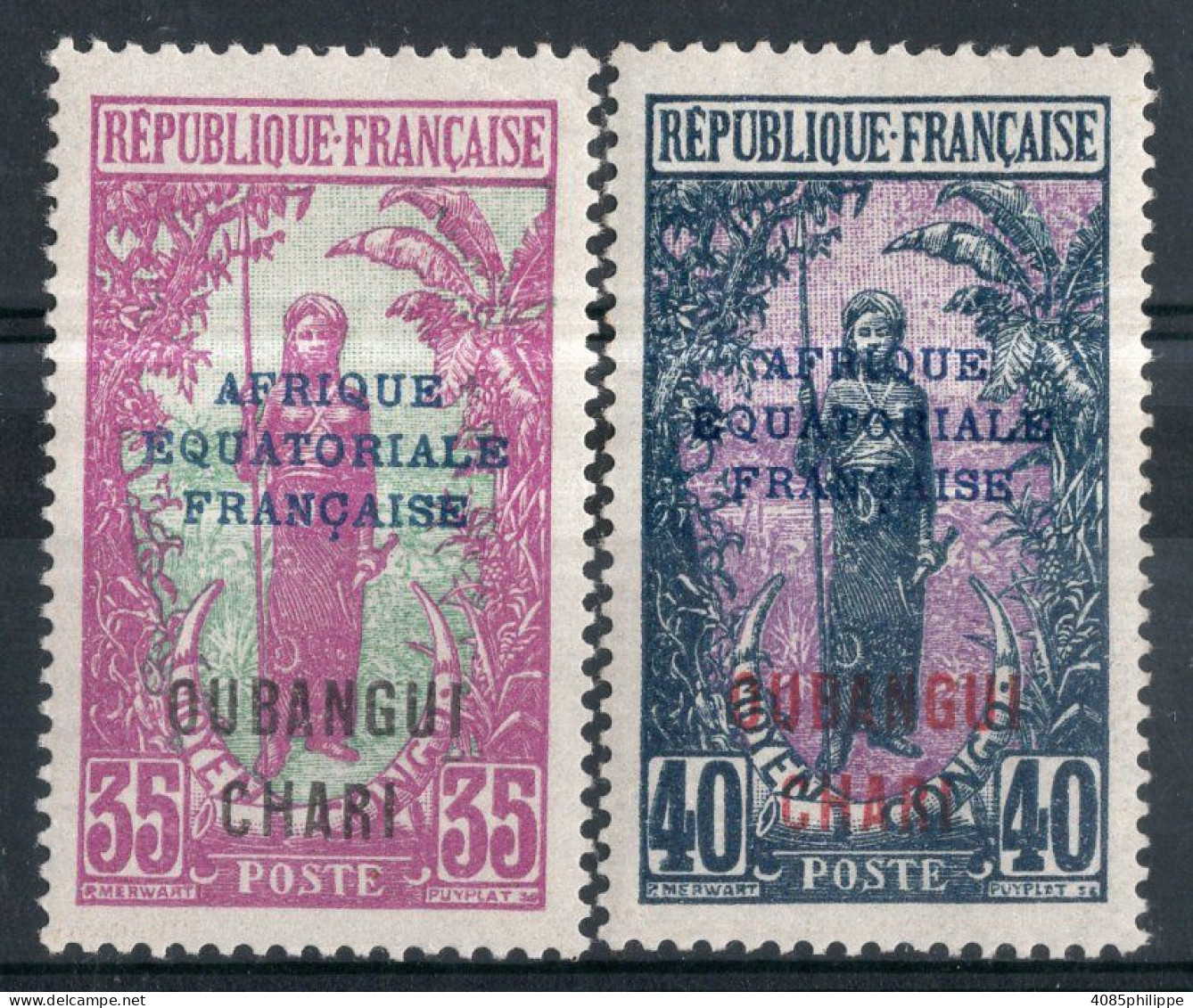 Oubangui Timbres Poste N°53* & 54* Neufs Charnières TB Cote 2€00 - Neufs