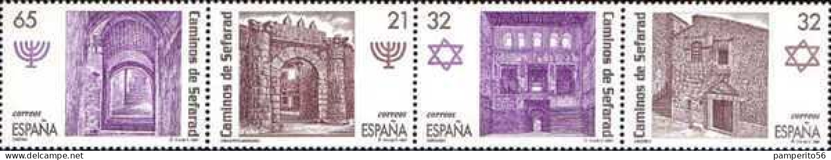 ESPAÑA - AÑO 1997 - Caminos De Sefarad. Herencia Judía., SELLOS EN TIRA - MINT - Unused Stamps