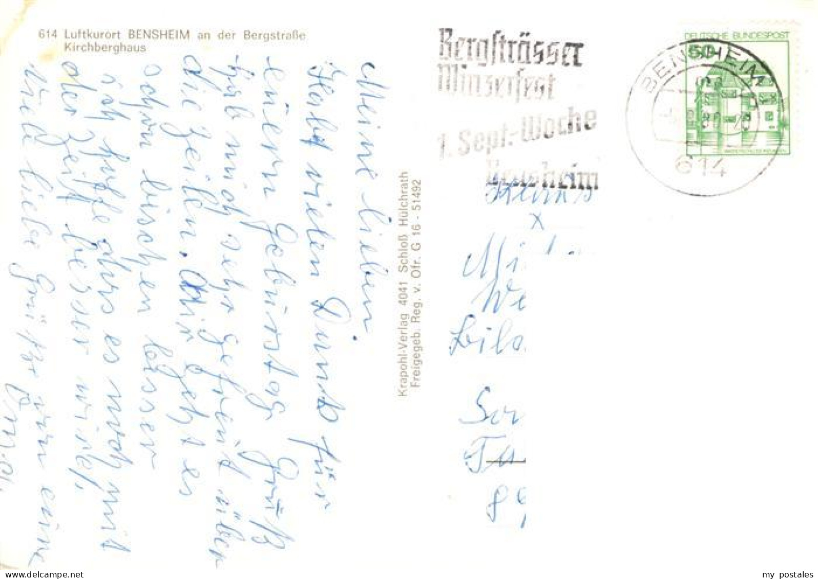 73885232 Bensheim Bergstrasse Kirchberghaus Fliegeraufnahme Bensheim Bergstrasse - Bensheim
