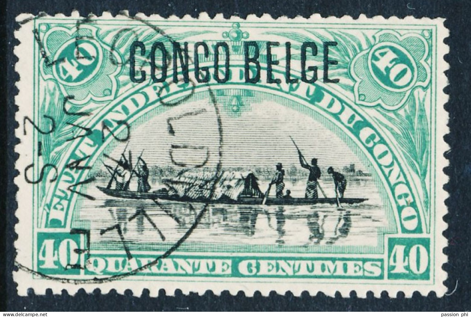 BELGIAN CONGO 1909 ISSUE TYPO. COB 44  USED PLATE POSITION 12 LARGE OVERPRINT T2 - Nuevos