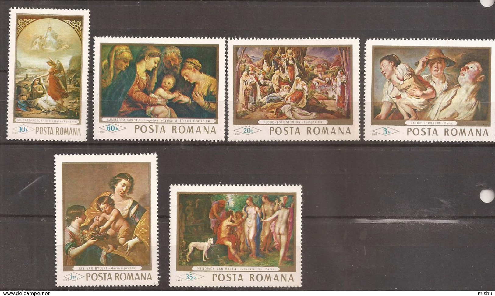 Romania - 1968 Reproduceri De Arta II, Serie, Nestampilat - Neufs