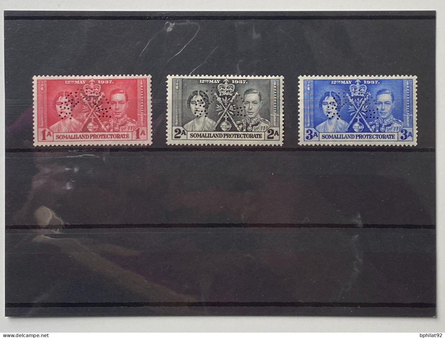 !!! SOMALILAND, COURONNEMENT DE GEORGE IV 1937, SÉRIE PERFORÉE SPECIMEN, NEUFS ﹡ - Somaliland (Protectorat ...-1959)