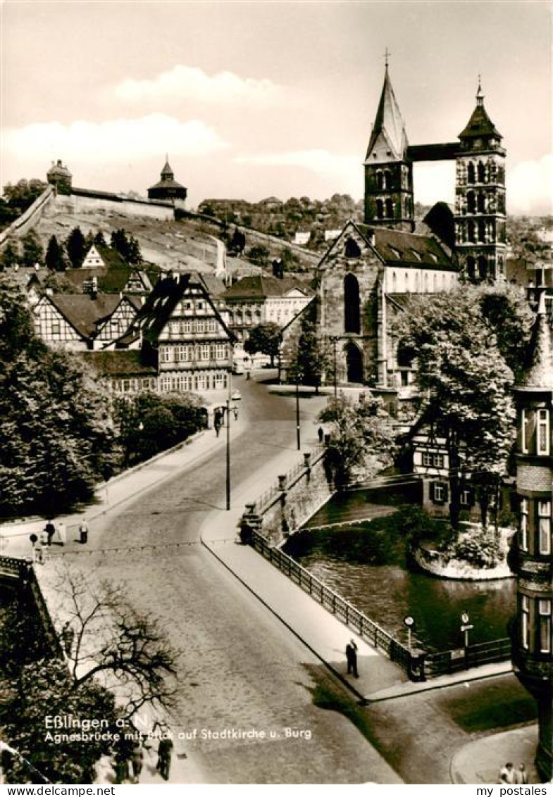 73885200 Esslingen  Neckar Agnesbruecke Mit Blick Auf Stadtkirche Und Burg  - Esslingen