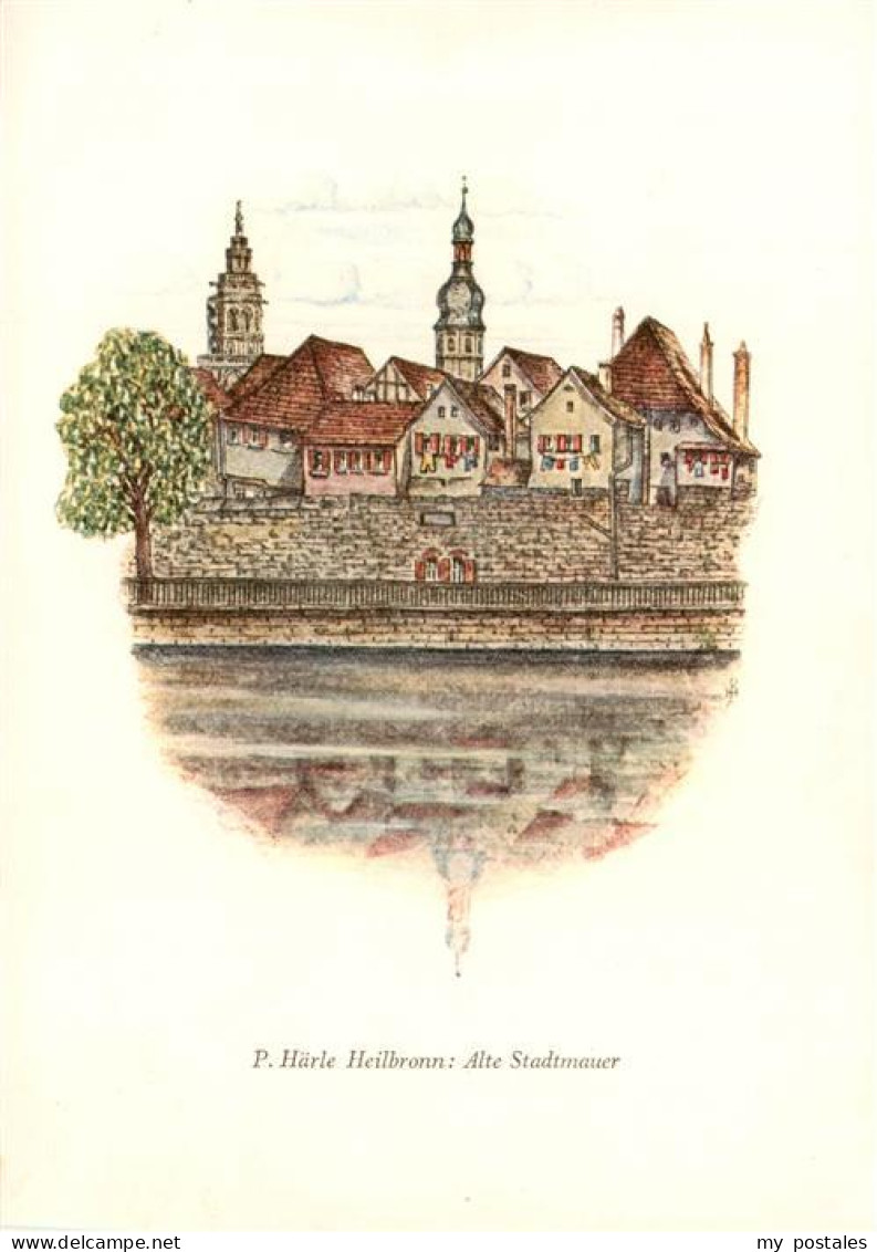 73885196 Heilbronn Neckar Alte Stadtmauer Kuenstlerkarte Heilbronn Neckar - Heilbronn