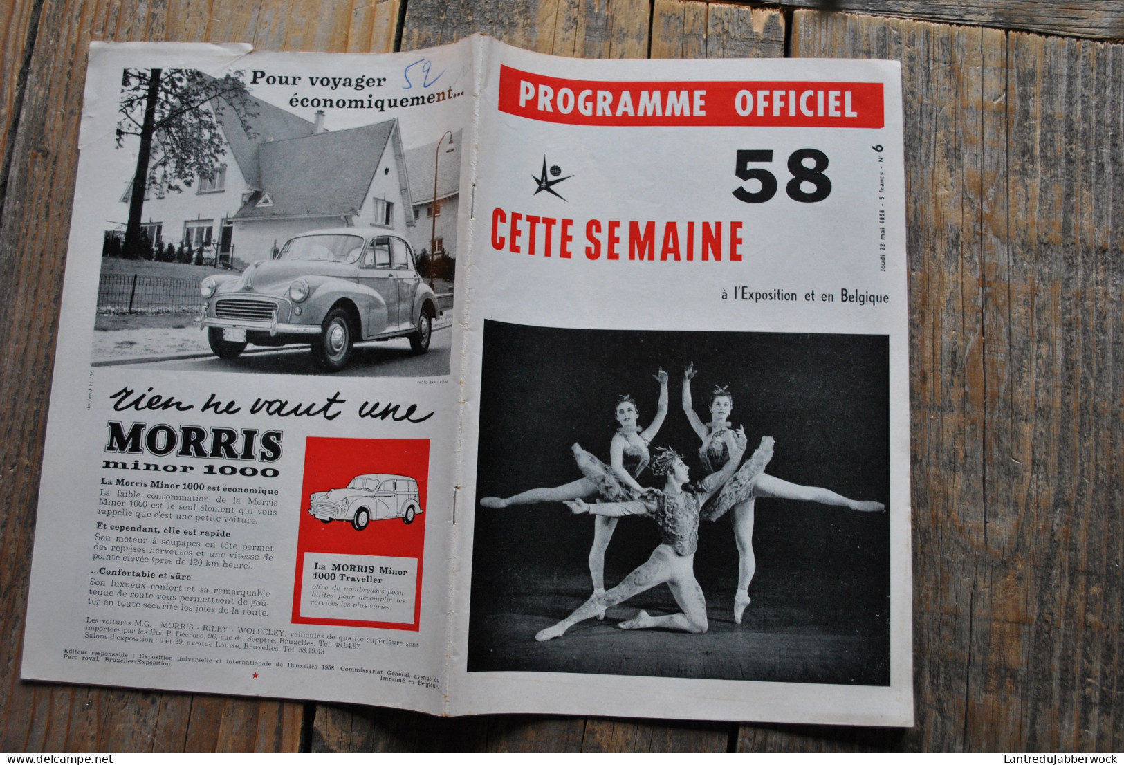 EXPO 58 CETTE SEMAINE à L'Exposition Et En Belgique N°6 Universelle Jordanie Maroc Programme Officiel Royal Ballet - Sammlungen