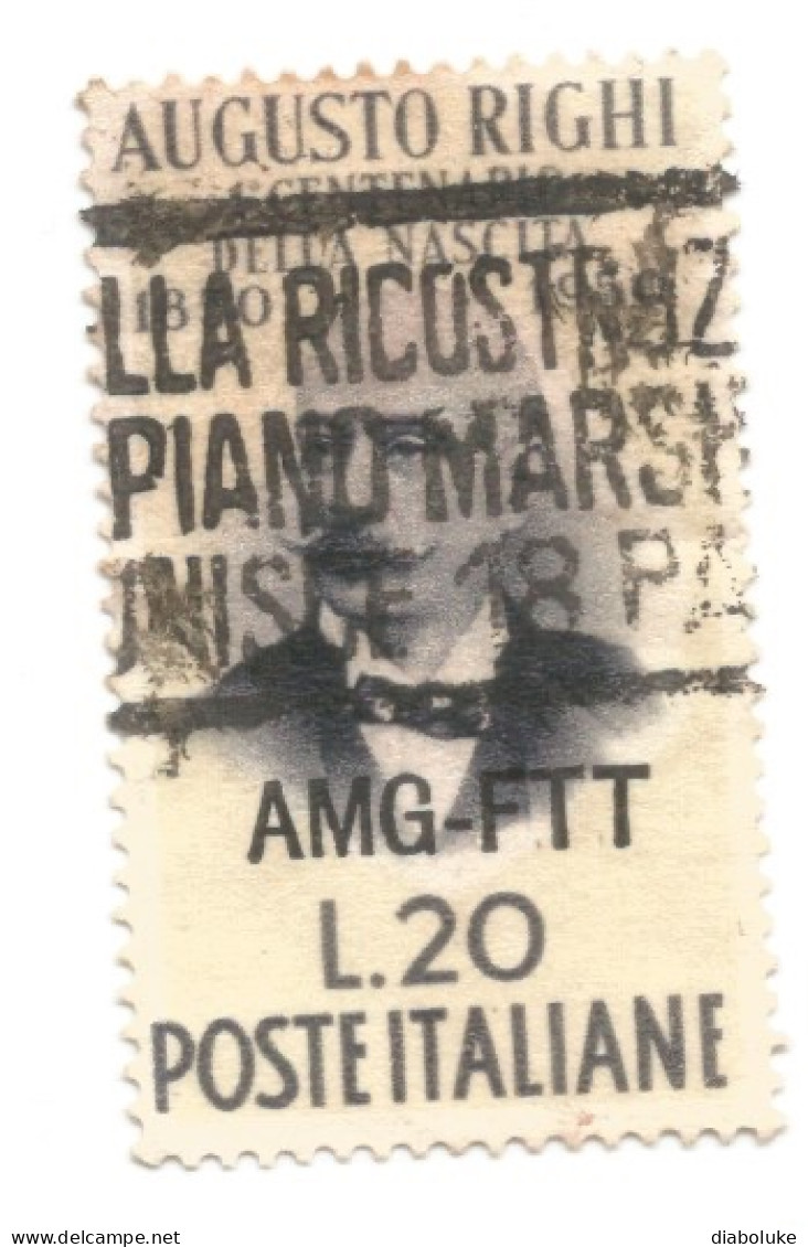 (COLONIE E POSSEDIMENTI) 1950, TRIESTE, AMG-FTT, AUGUSTO RIGHI - 1 Francobollo Usato (CAT. SASSONE N.88) - Oblitérés