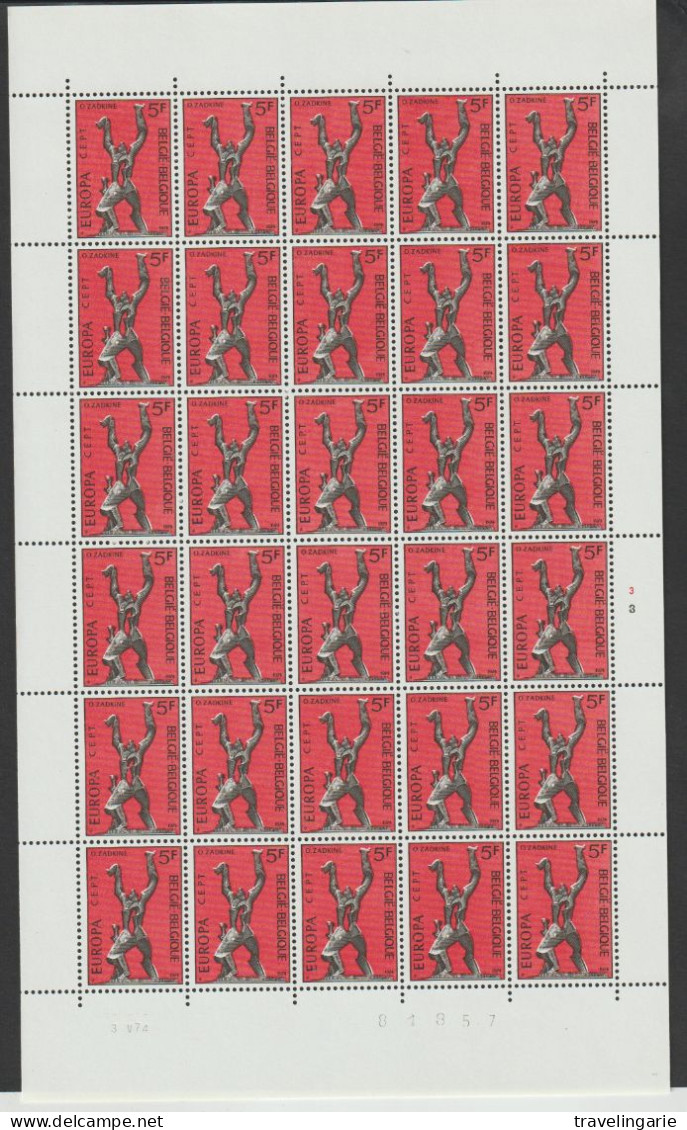 Belgium 1974 Europa-Cept Full Sheets Plate 3 And 4 MNH ** - 1971-1980