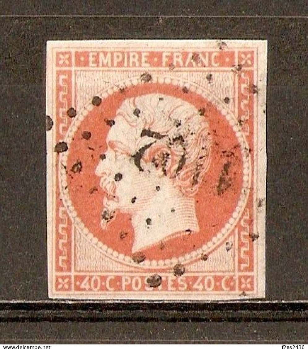 1853 - Napoléon 40c. Orange YT 16 - PC1102 Dijon (20) Cote 22€ - 1853-1860 Napoléon III.