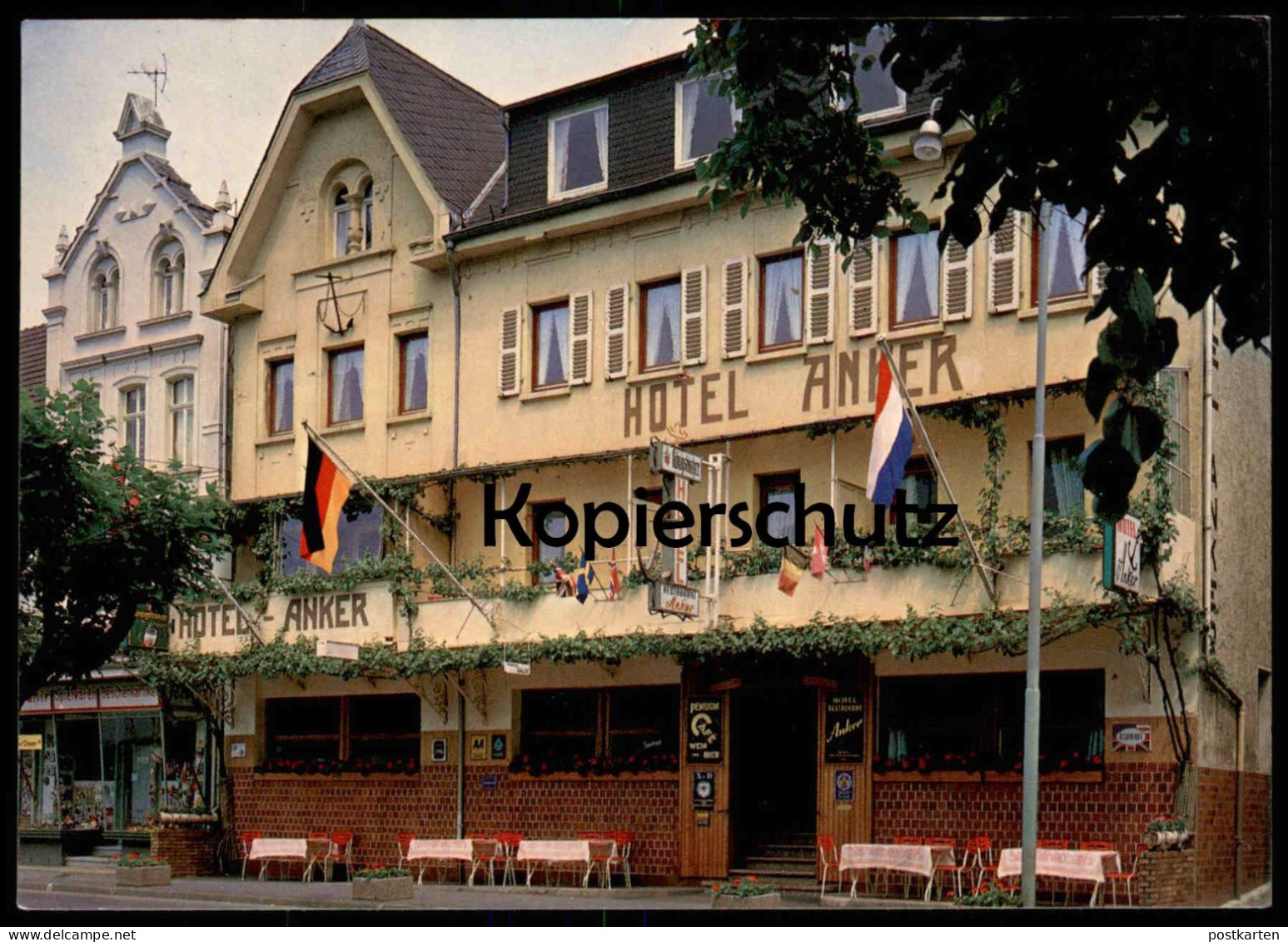 ÄLTERE POSTKARTE KAMP-BORNHOFEN HOTEL ANKER BESITZER FAMILIE DIETRICH-SCHUCK-ERIKSEN FLAGGE DEUTSCHLAND FRANKREICH AK - Loreley