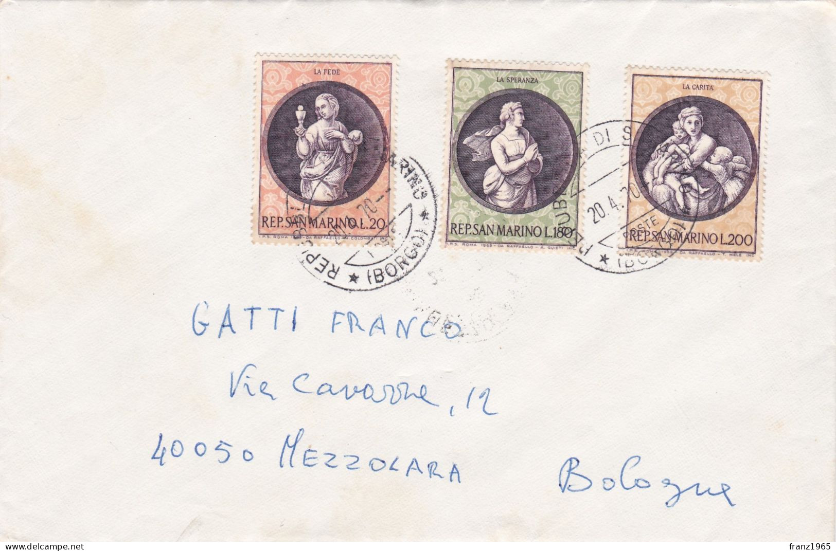 From San Marino To Italy - 1970 - Lettres & Documents