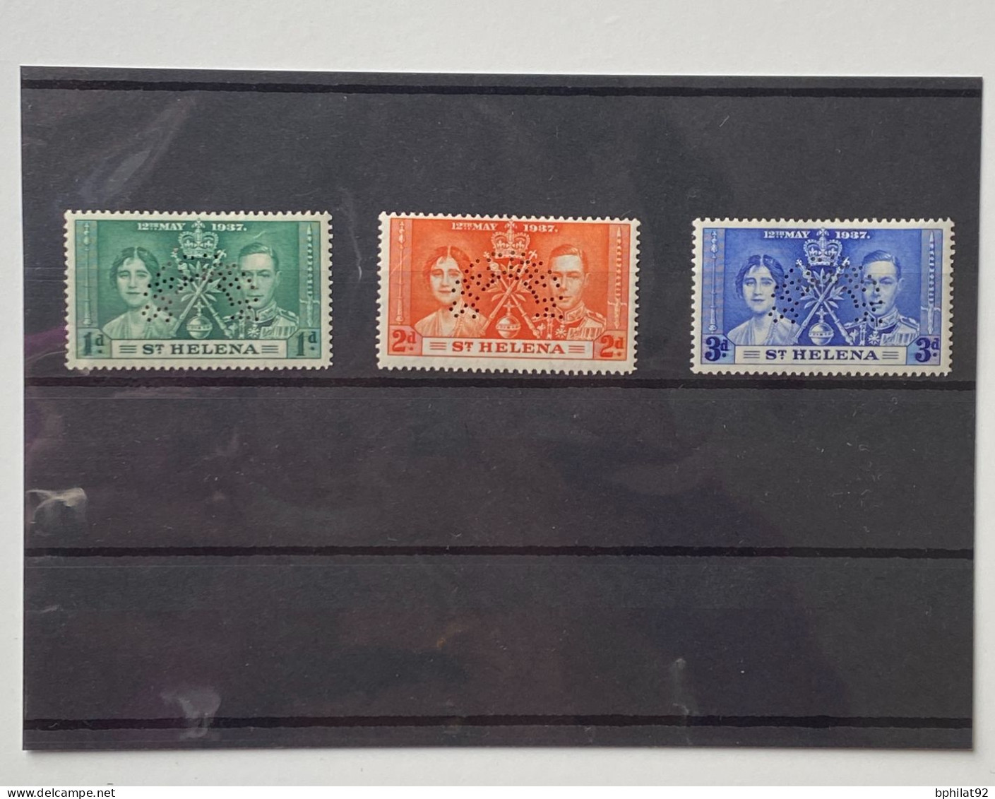 !!! SAINTE HÉLÈNE, COURONNEMENT DE GEORGE IV 1937, SÉRIE PERFORÉE SPECIMEN, NEUFS ﹡ - Sint-Helena