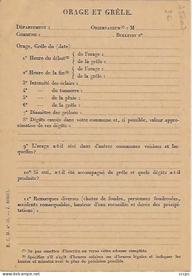 CPA Paris Carte Du Ministère Des Travaux Publics Des Transports Et Du Tourisme - Secrétariat à L'Aviation Civile Et Com. - Paris (07)