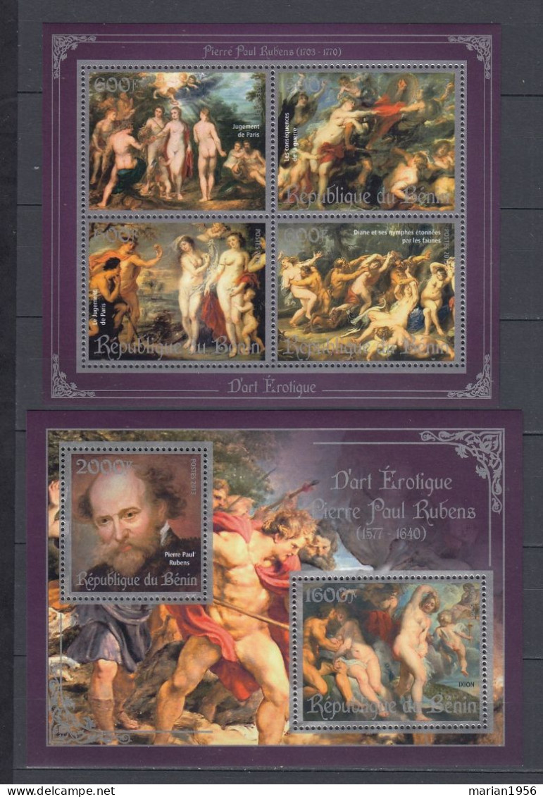 Benin 2013 - Peinture - D'art Erotique - P.P. RUBENS - BL + BF  - MNH - Naakt