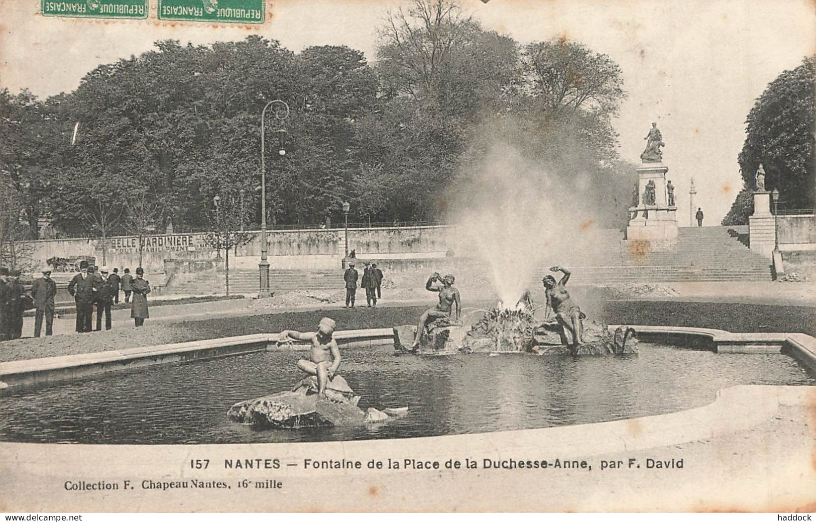 NANTES : FONTAINE DE LA PLACE DE LA DUCHESSE ANNE, PAR F. DAVID - Nantes