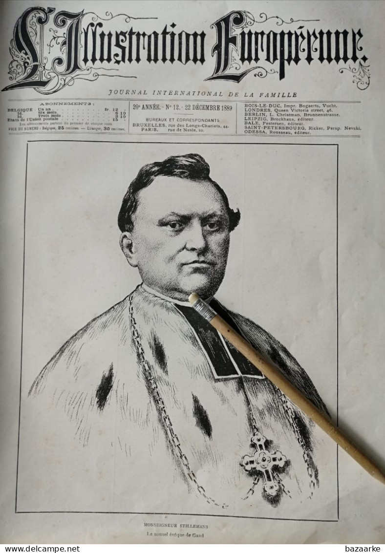 MONSEIGNEUR STILLEMANS / LE NOUVEL ÉVÈQUE DE GAND / 1889 /  ° SAINT- NICOLAS 1832 + GAND 1916 - Zonder Classificatie