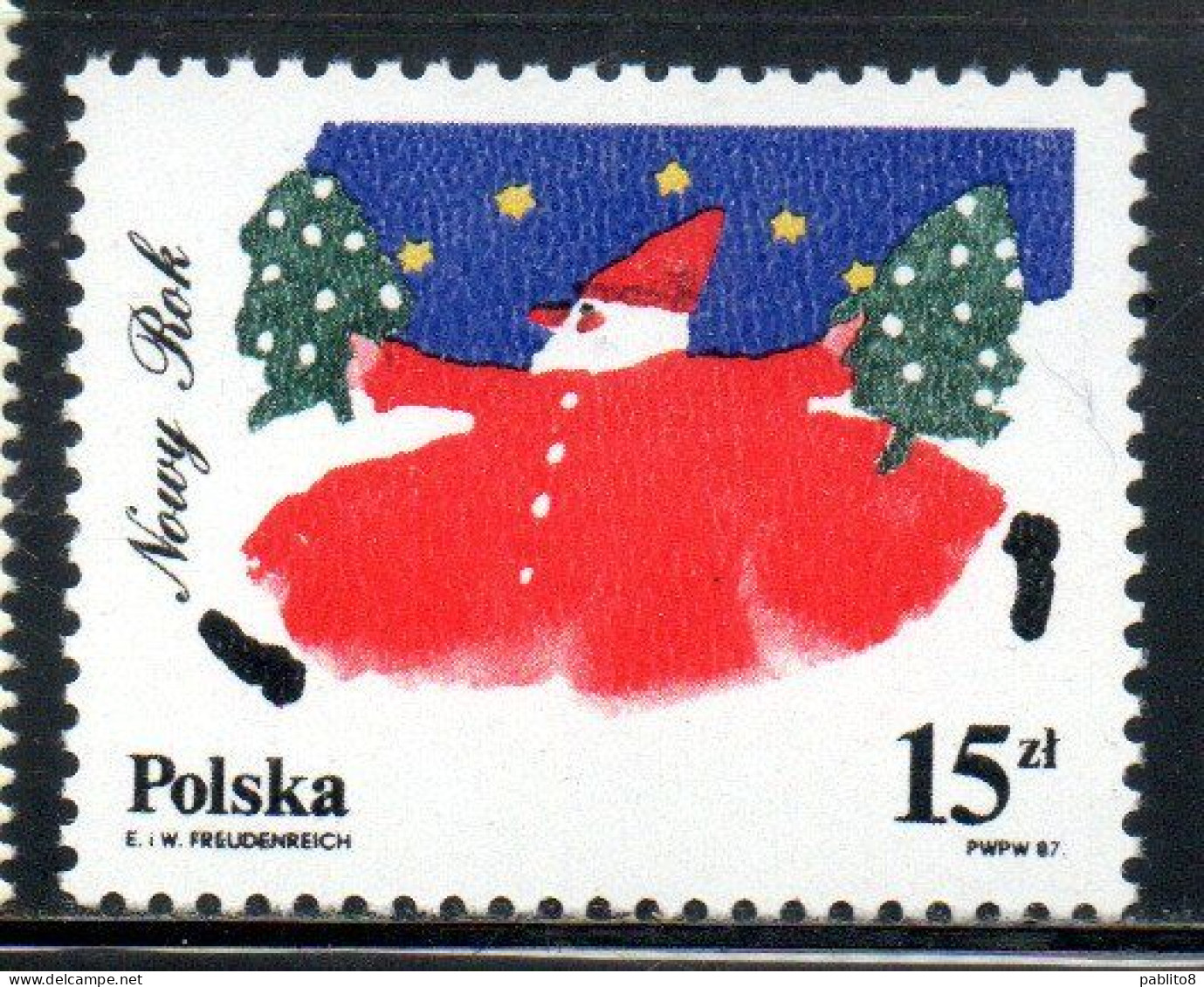 POLONIA POLAND POLSKA 1987 CHRISTMAS NEW YEAR NATALE NOEL WEIHNACHTEN NAVIDAD NATAL 15z MNH - Nuovi