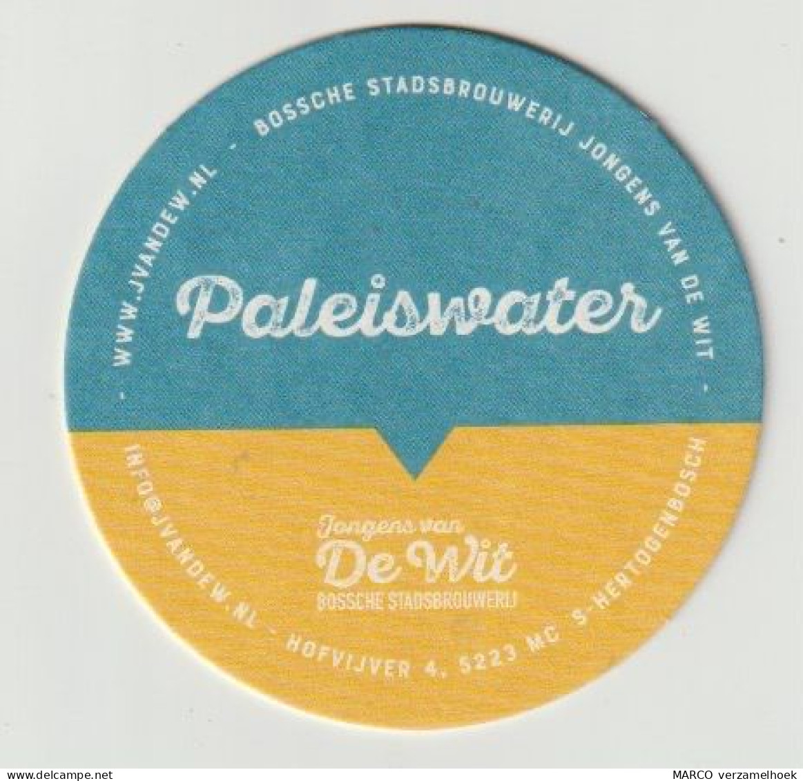 Bierviltje-bierdeckel-beermat Bossche Stadsbrouwerij De Jongens Van De Wit Den Bosch (NL) Paleiswater - Portavasos