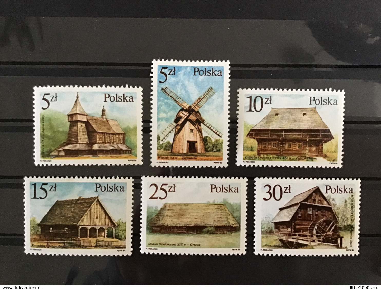 Poland 1986 Wooden Architecture Mint SG 3073-8 Mi 3060-5 Yv 2870-5 - Unused Stamps