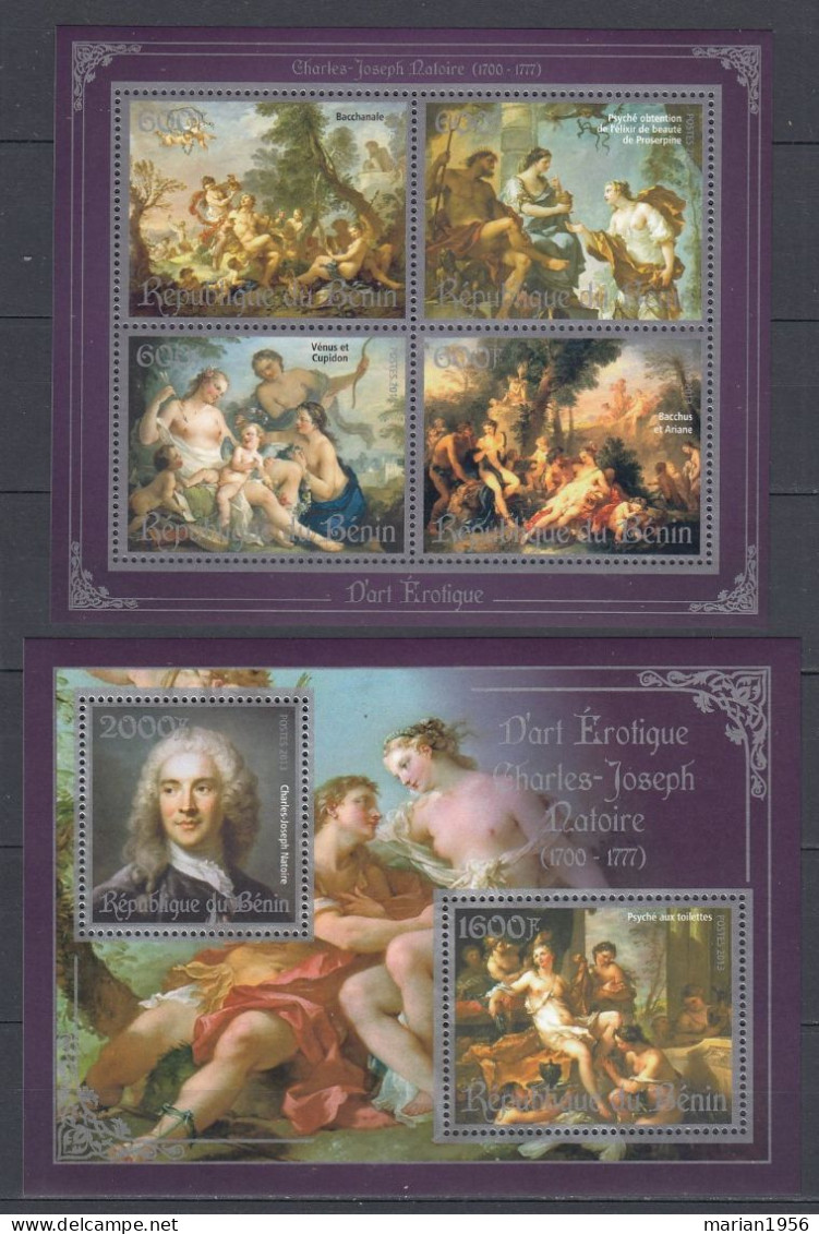 Benin 2013 - Peinture - D'art Erotique - CHARLES-JOSEPH DATOIRE - BL + BF  - MNH - Desnudos