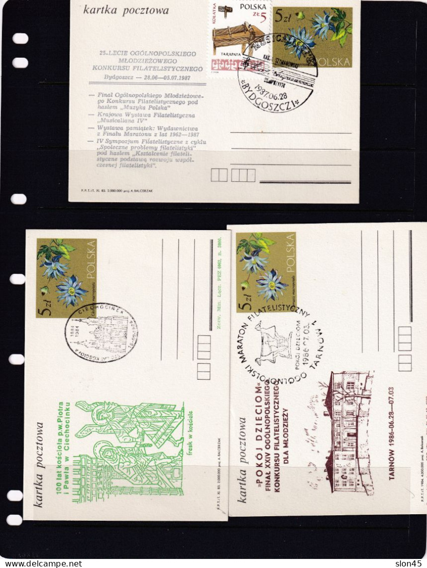 Poland 10 Postal Stationary Cards Special Cancel 5 Zl 16115 - Poland