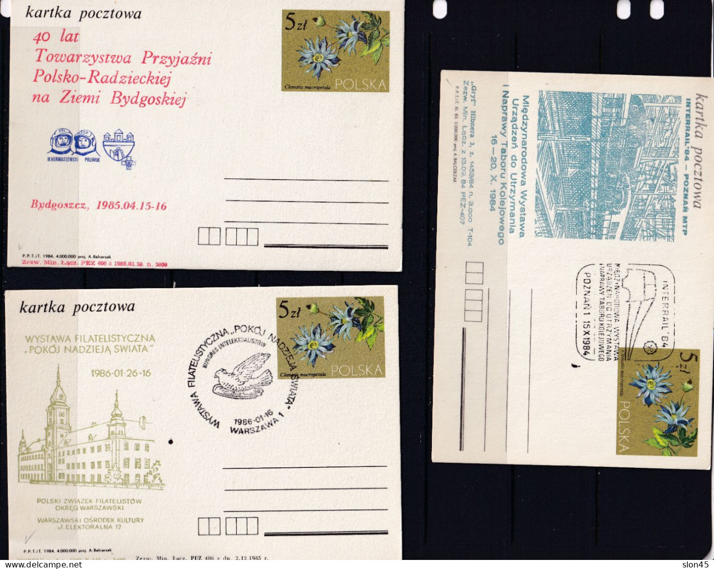Poland 10 Postal Stationary Cards Special Cancel 5 Zl 16115 - Poland
