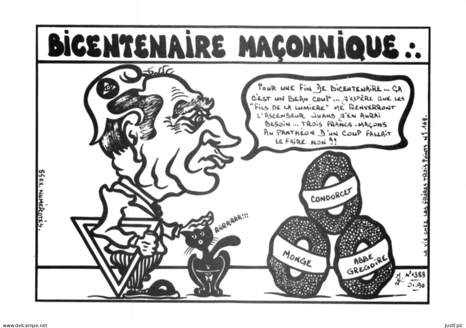 "BICENTENAIRE MAÇONNİQUE " - LARDIE Jihel Tirage  85 Ex. Caricature Politique Franc-maçonnerie - Cpm - Satirical