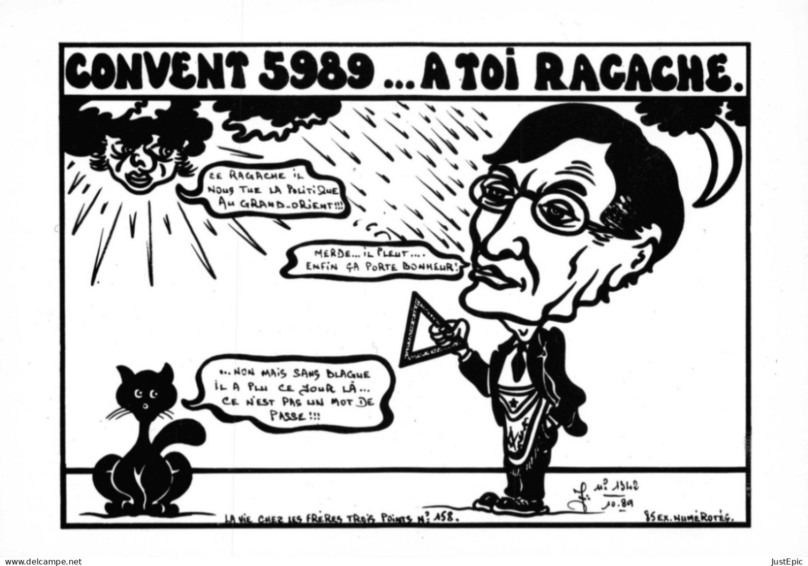 " CONVEN 5989... A TOI RAGACHE... " - LARDIE Jihel Tirage 85 Ex. Caricature Politique Franc-maçonnerie Cpm - Satiriques