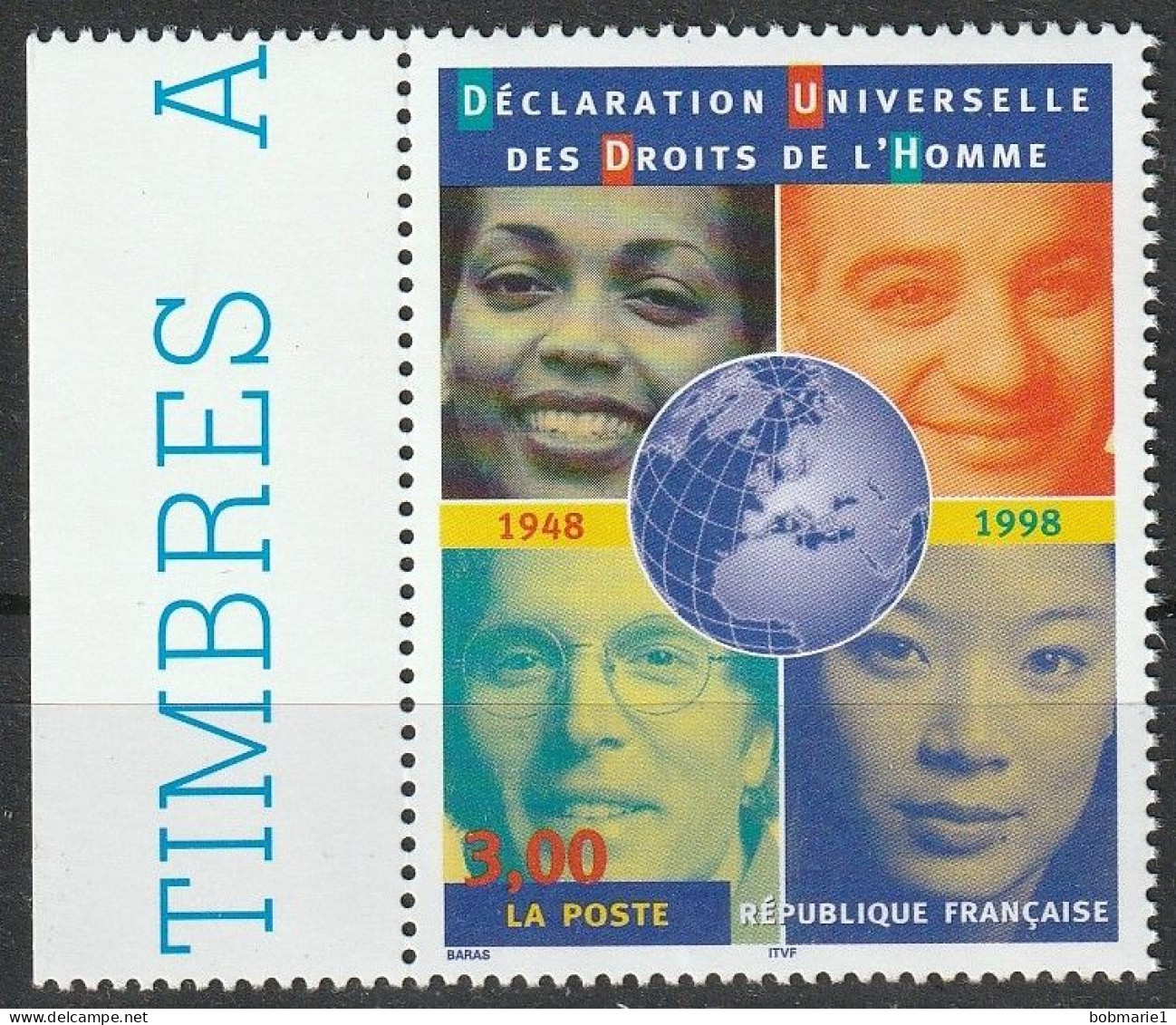 Cinquantenaire De La Déclaration Universelle Des Droits De L'homme Timbre Neuf** 1998 N°3208 - Neufs