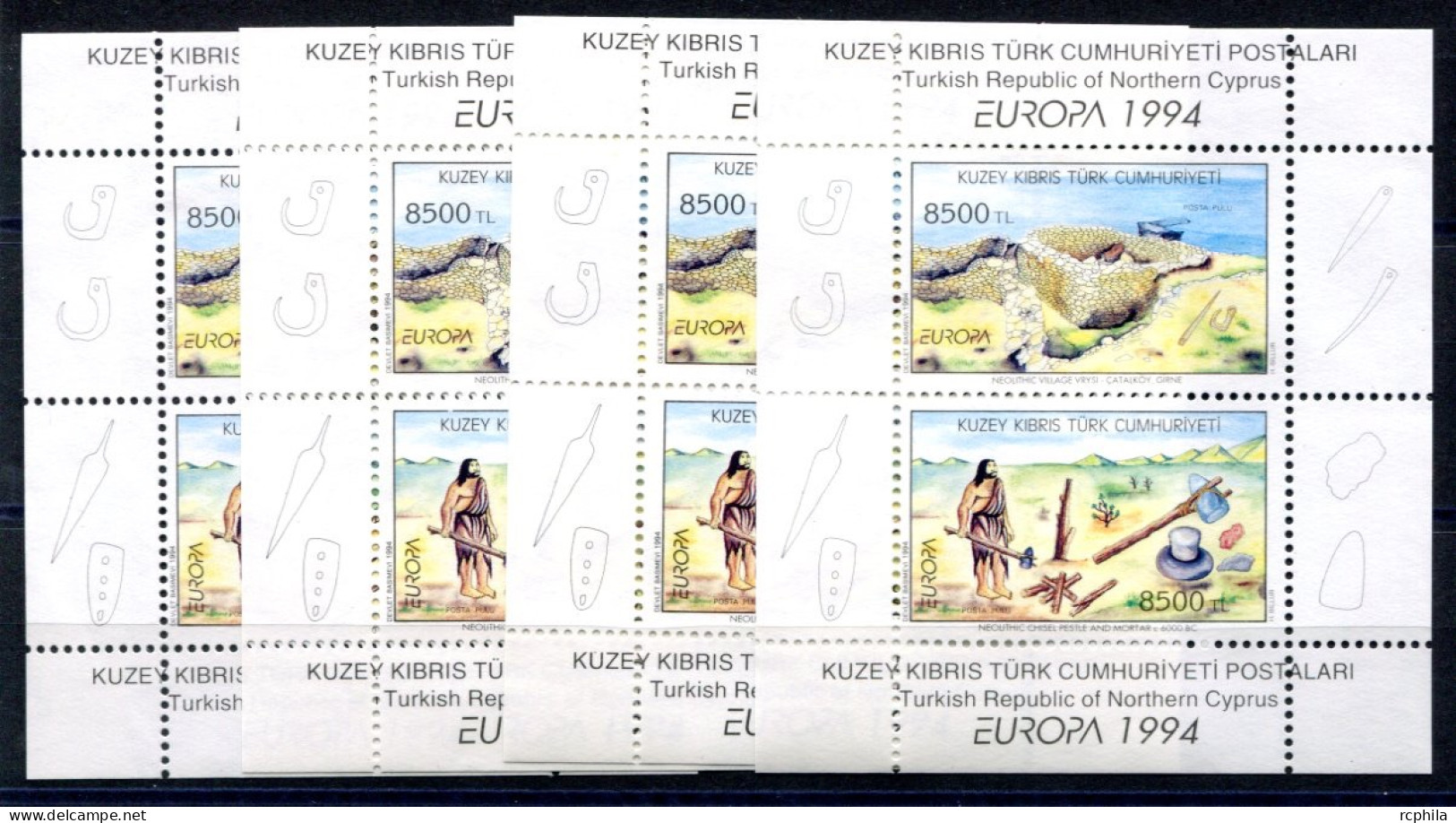 RC 27519 CHYPRE TURQUE COTE 36€ N° 13 X 4 Ex EUROPA 1994 L'EUROPE ET LES DECOUVERTES NEUF ** MNH TB - 1994