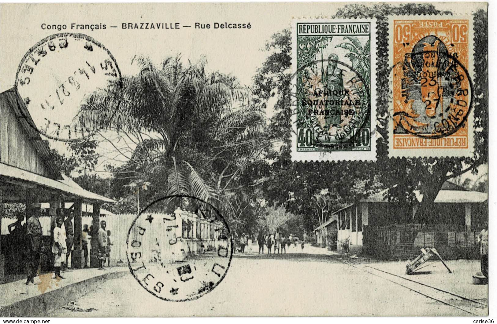 Congo Français Brazzaville Rue Delcassé Circulée En 1927 Avec Rebut - Retour à L'envoyeur - Décédé Voir Verso - Frans-Kongo