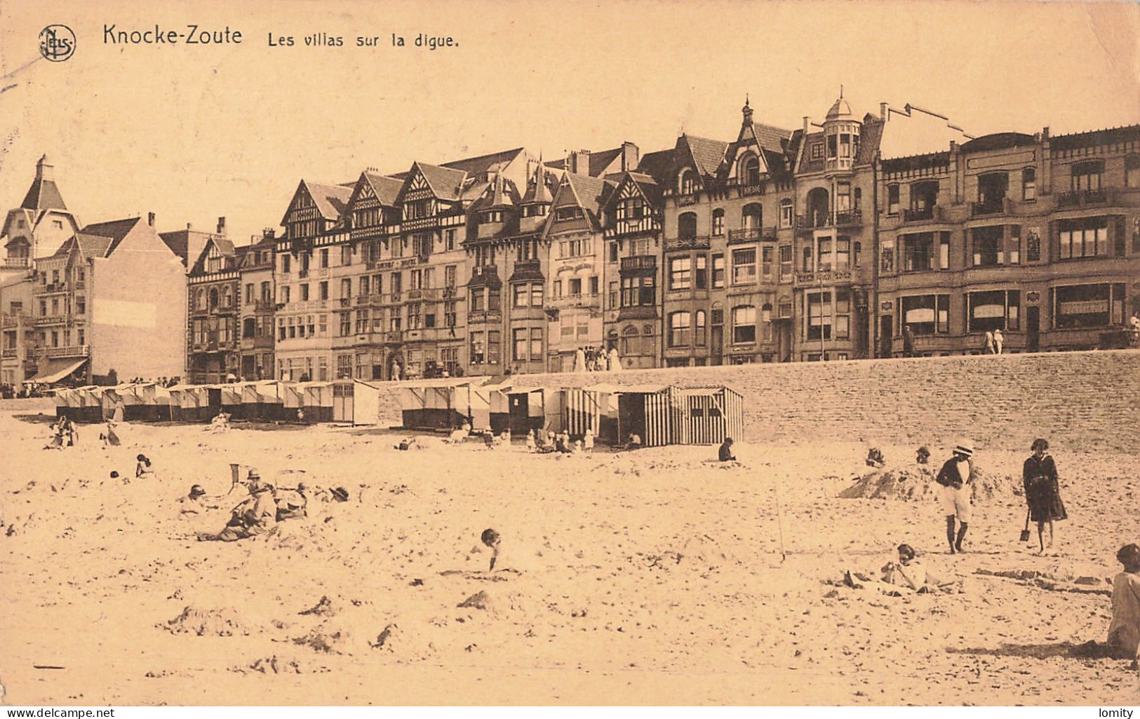 Belgique Knokke Knocke Zoute Les Villas Sur La Digue  CPA Cachet 1925 - Knokke