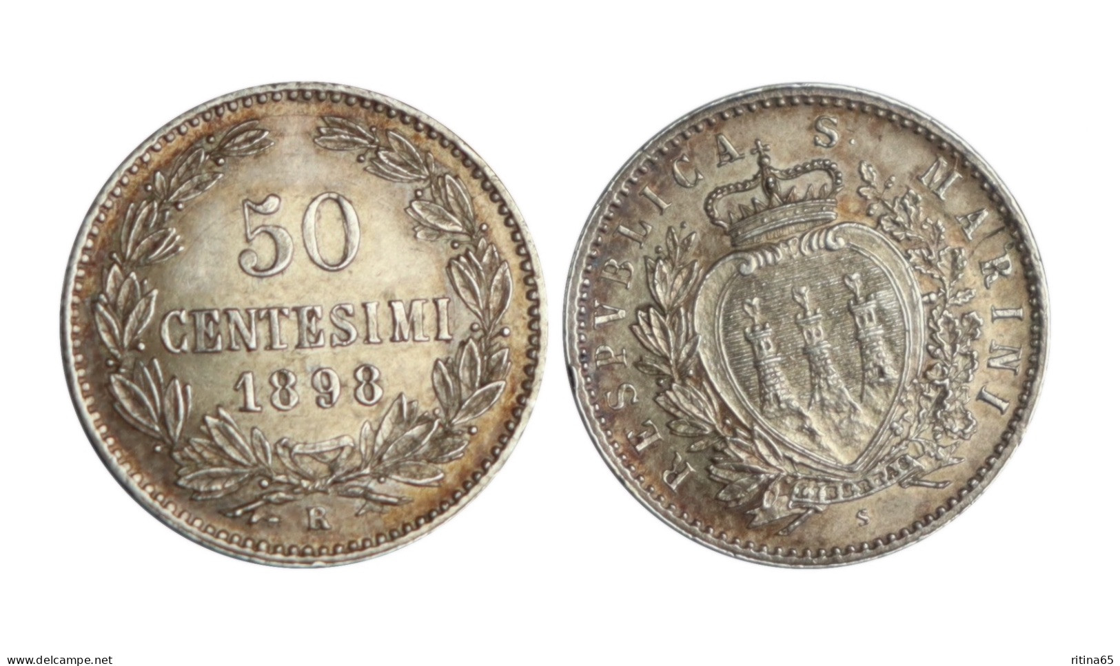 SAN MARINO 50 CT. 1898 KM# 3 RARA - San Marino