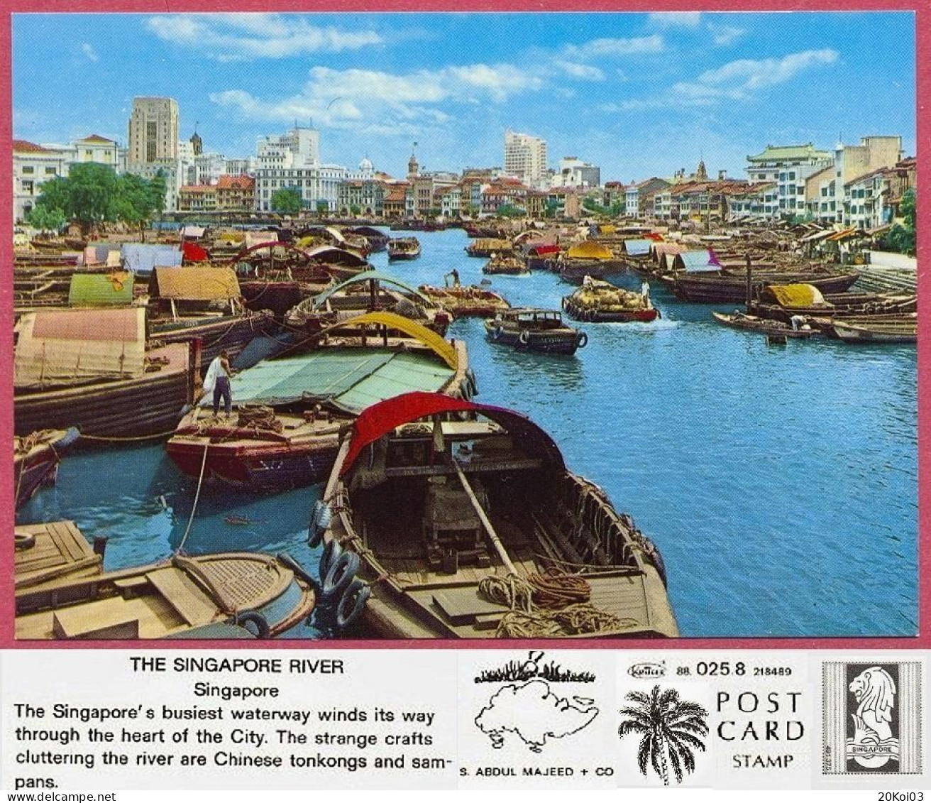 THE SINGAPORE RIVER Vintage +/-1960's Kruger 88 025.8_218.489 S.ABDUL MAJEED+CO_UNC_cpc - Singapur