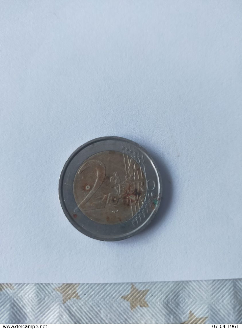 Moneda De 2 Euros De Francia Con La Cara Del Indio Con Errores De Acuñación - France