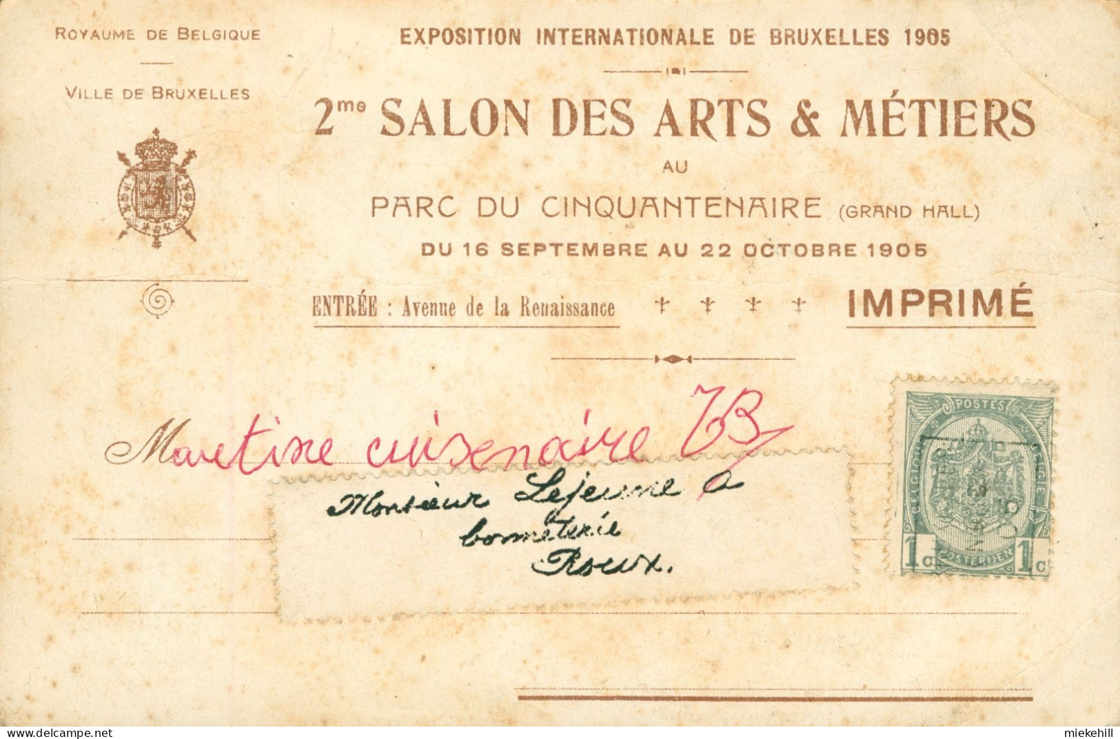 BRUXELLES-EXPOSITION 1905-PARC DU CINQUANTENAIRE-SALON DES ARTS ET METIERS-PALAIS DE LA FEMME-DENTELLE-MODE - Universal Exhibitions