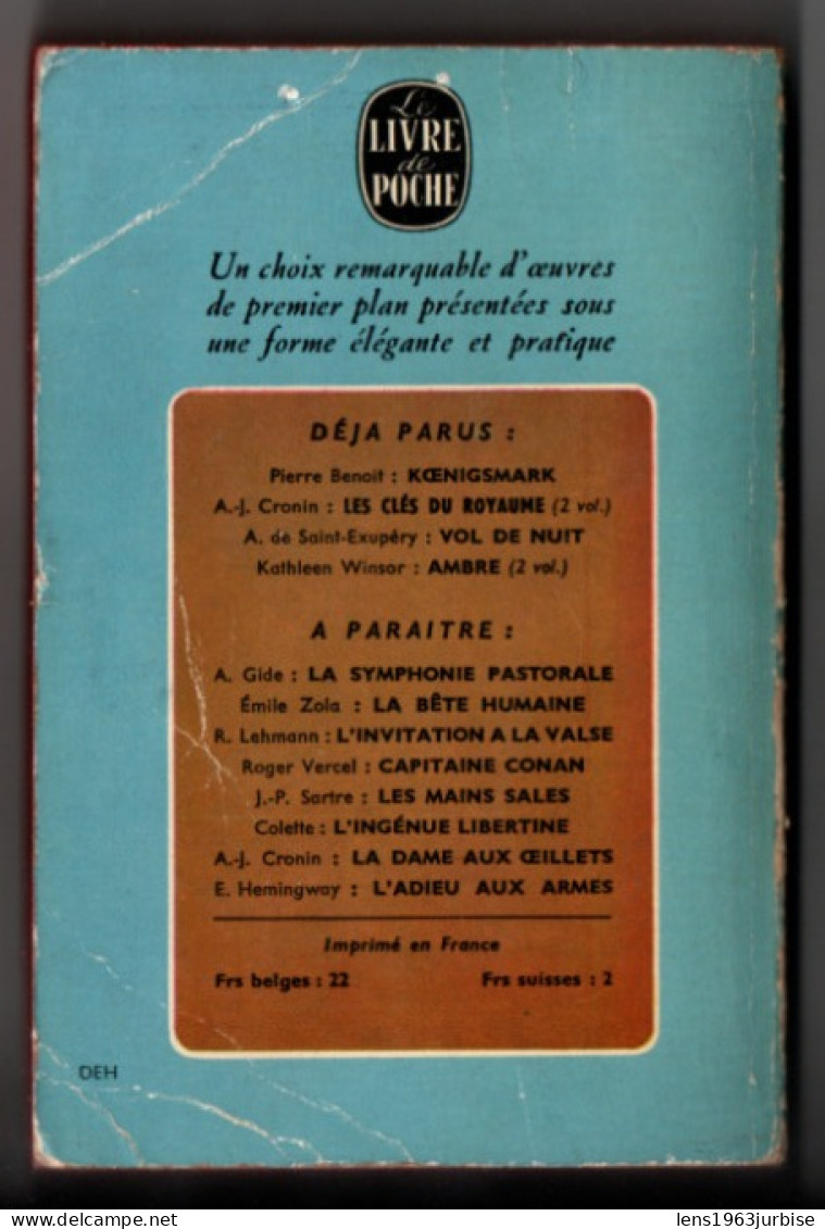 La Nymphe Au Coeur Fidèle , Margaret Kennedy , Le Livre De Poche ( 1952 ) Trace D'usage - Romantiek