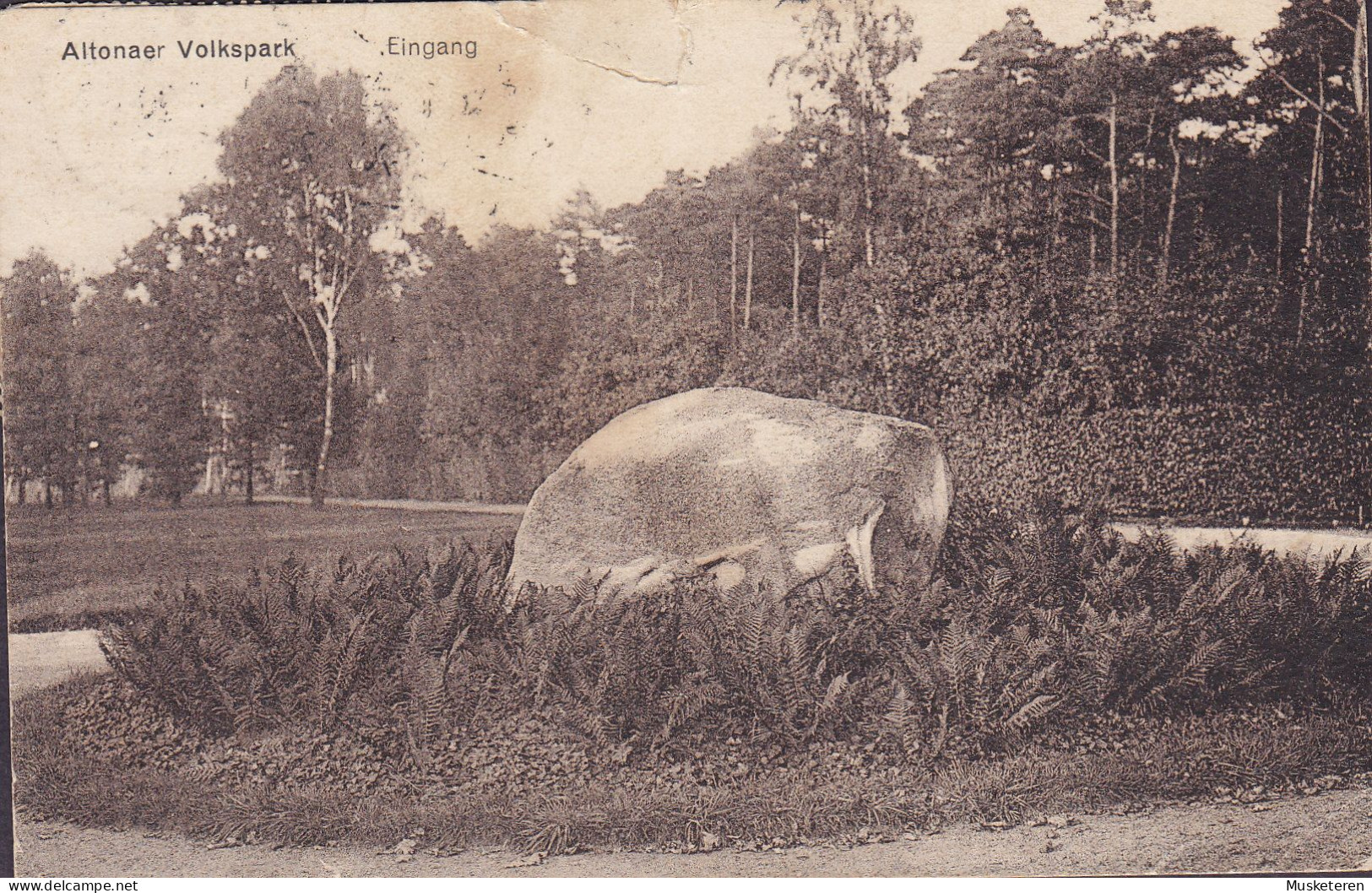 Deutsches Reich PPC Altonaer Volkspark Eingang. P. W. Hirsch-Heinemann. ALTONA (Elbe) 1926 (2 Scans) - Storia Postale